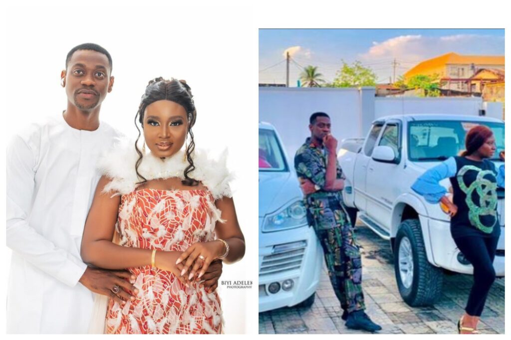 Jubilation as Lateef Adedimeji and alleged girlfriend Adebimpe Oyebade flaunt their new car 2 1619531193813