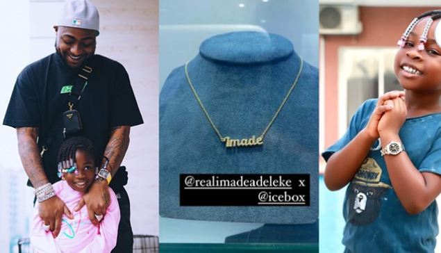 Davido gifts daughter, Imade a customized jewelry worth millions of naira 2 Screenshot 20210426 171708