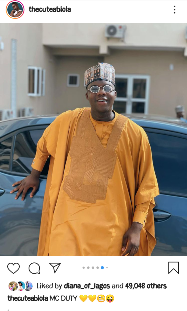 "Am On Mc Duty" Cute Abiola Says After His Fans Congratulate Him As He Secretly Ties The Knot With His Original Girlfriend (photos) 3 Screenshot 20210529 194430