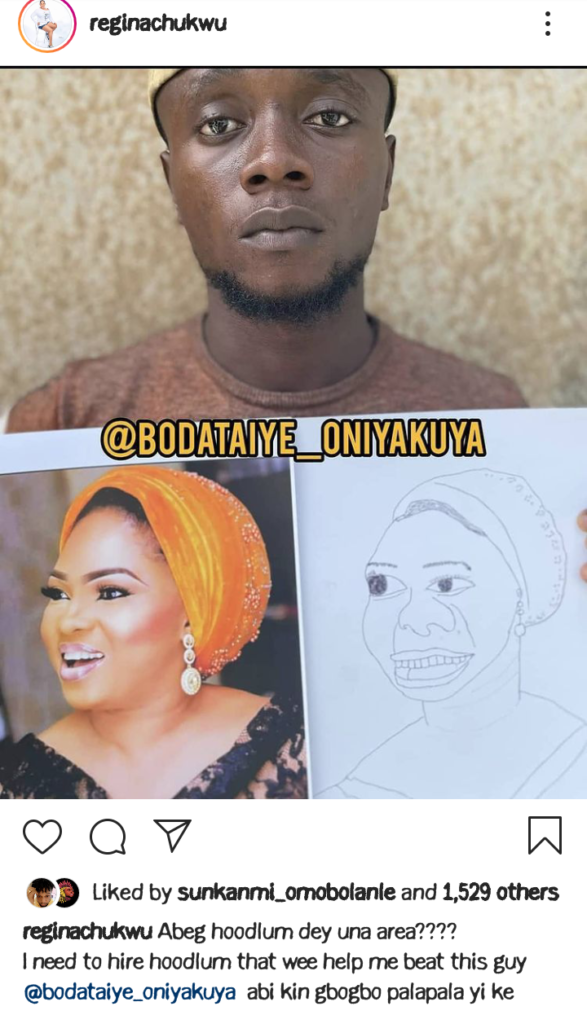 "I need to hire hoodlum that will help me beat this guy" - Regina reacted to her portrait (photos) 3 Screenshot 20210608 094320