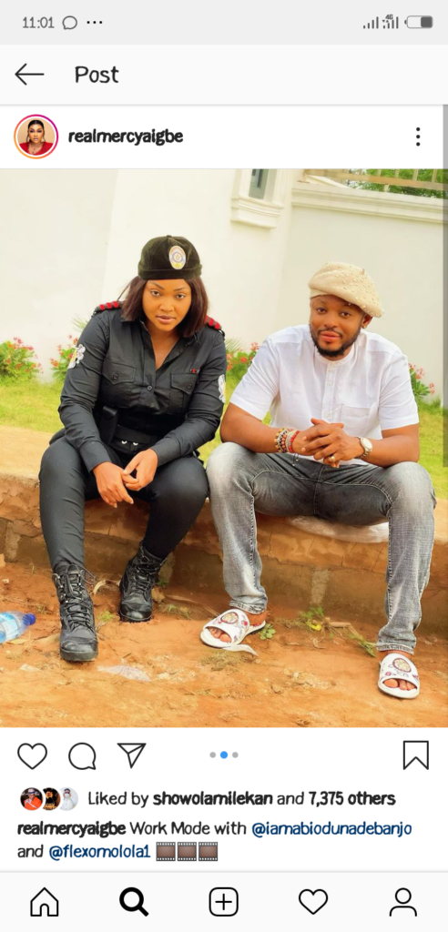 "Maybe You Should Join Nigeria Police" Toyin Abraham, Akuapem React After Mercy Aigbe Shared Photos Of Herself Slaying In Police Uniform (Photos) 3 Screenshot 20210608 110153