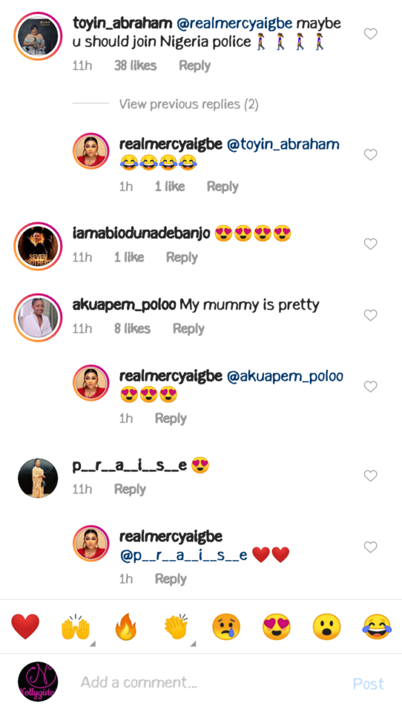 "Maybe You Should Join Nigeria Police" Toyin Abraham, Akuapem React After Mercy Aigbe Shared Photos Of Herself Slaying In Police Uniform (Photos) 6 Screenshot 20210608 110224