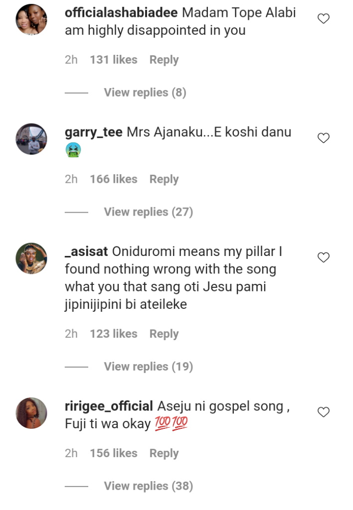 Reactions As Tope Alabi Condemned A Popular Gospel Song, "Oniduro mi" On Stage (Video) 4 Screenshot 20210612 194222