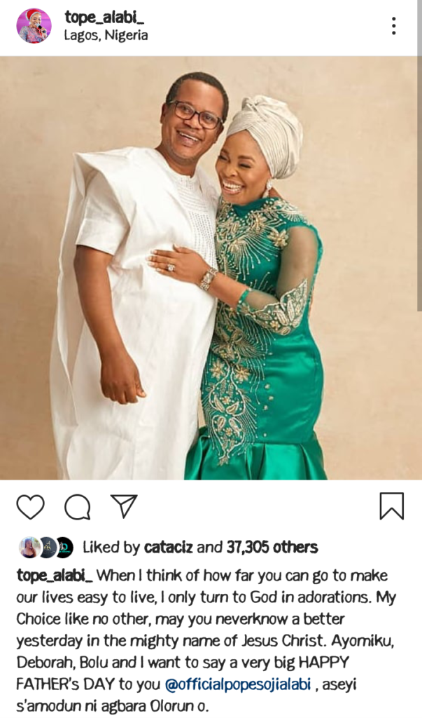 Tope Alabi Celebrates Her Husband And David Oyedepo On Father's Day; Calls The Bishop 'My Father' 3 Screenshot 20210621 074513