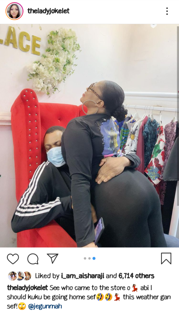 Reactions As Popular Actress, Joke Jigan, Shares Romantic Picture With Her Husband Inside Her Shop (Photos) 3 Screenshot 20210624 091052