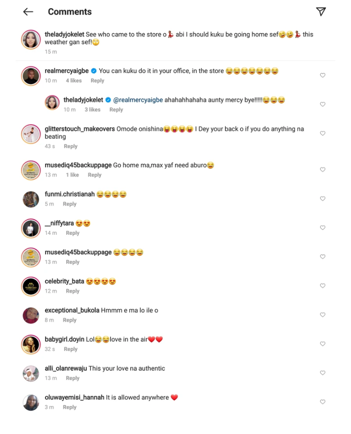 Reactions As Popular Actress, Joke Jigan, Shares Romantic Picture With Her Husband Inside Her Shop (Photos) 6 Screenshot 20210624 091303