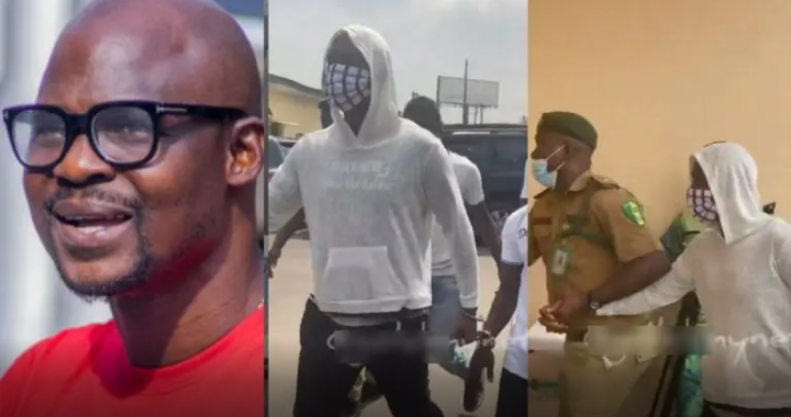 ‘From stardom to shame’ – Video of Baba Ijesha on his way to court with handcuffs gets many emotional ( Watch video) 2 Screenshot 20210624 143351