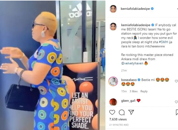 ‘If you call me bestie, I’ll report to station that you pointed a gun at me’ Kemi Afolabi throws shade at Omo Brish for exposing Iyabo Ojo 3 Screenshot 20210625 172901