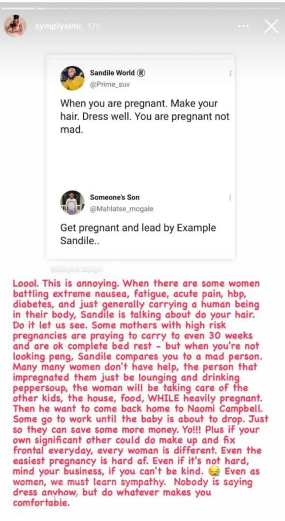 ‘Why it is hard for pregnant women to make their hair and dress well’ – Simi 3 Screenshot 20210718 122616