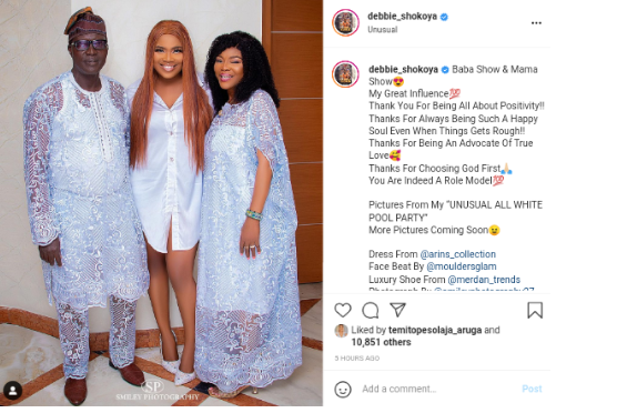 ‘You are my great influence’ Yoruba Actress Debbie Shokoya says as she Shower praises on her parent 3 Screenshot 20210723 193309