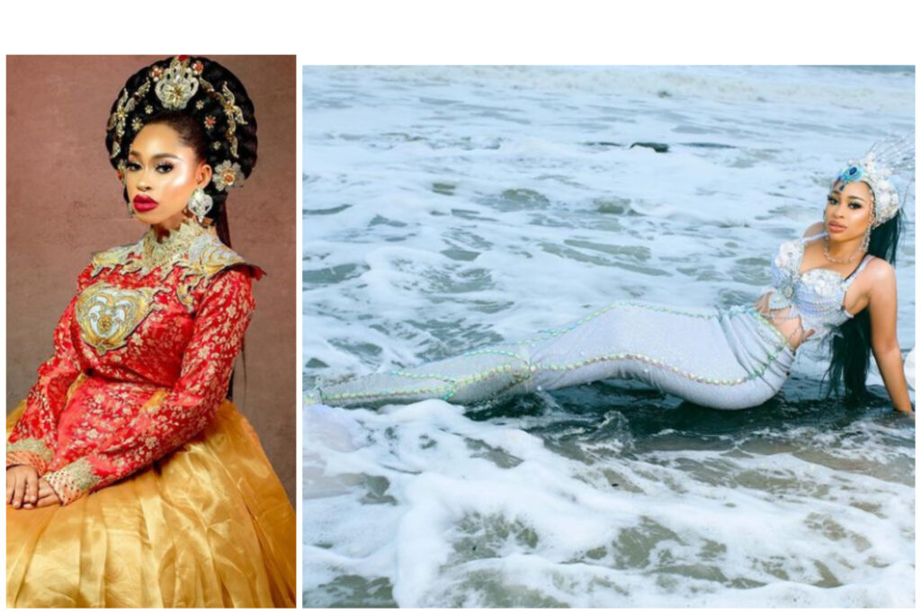 Fans And Celebrities React As Yetunde Barnabas Is Spotted Rocking A Mermaid Outfit (Photos) 2 inCollage 20210821 071354839