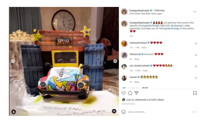 Actress Funke Akindele’s heart leaps for joy as she receives massive ‘Omo Ghetto the Saga’ cake 3 Screenshot 20211111 203703