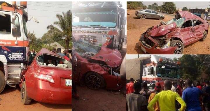 Three siblings emerge alive after a trailer crushed their car in Nsukka 2 siblings