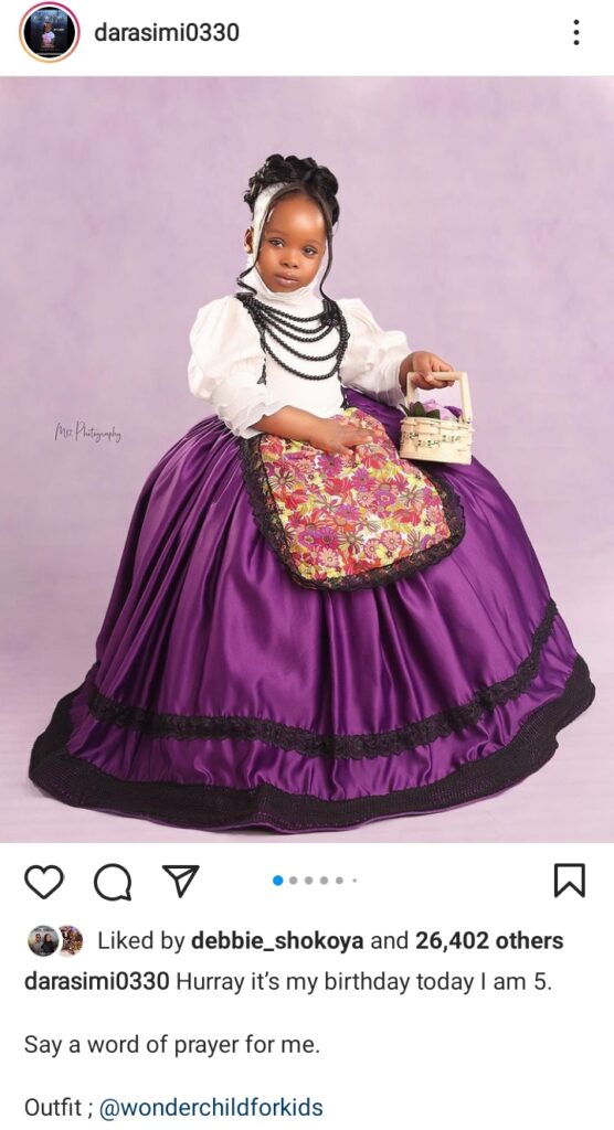 "Say a word of prayer for me" kid dancer Darasimi says as she celebrates her 5th birthday today (photos) 3 Screenshot 20220330 093945
