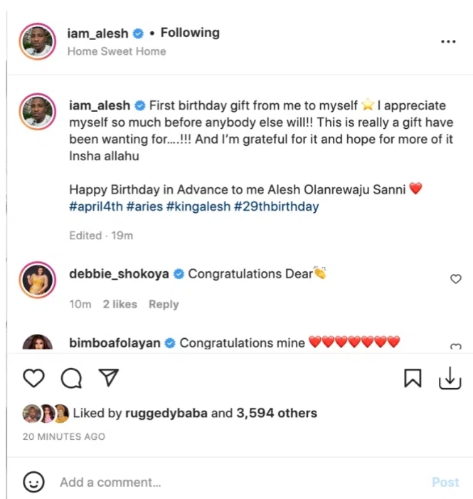 Congratulations as Actor Alesh Sanni becomes latest landlord in Lagos ahead of his 29th birthday (photos) 3 Screenshot 20220401 143859