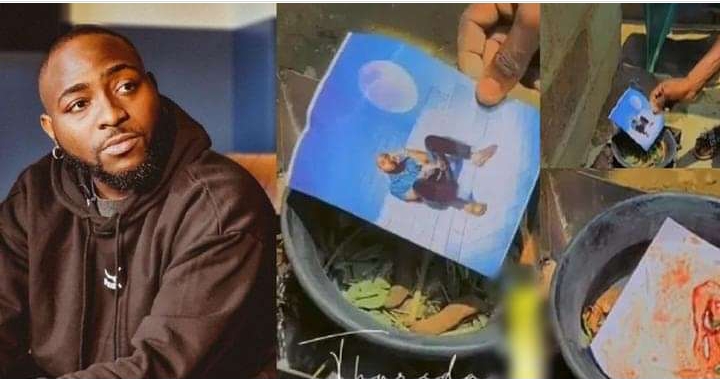 “Has it gotten to this?” – Reactions as man is spotted cooking singer, Davido’s photo inside a ‘juju pot’ (Video) 2 Screenshot 20220411 134328