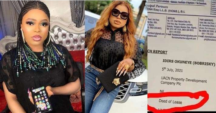 Bobrisky dragged as he mistakenly shares document that seemingly proves his N450M mansion is rented 2 Bobrisky
