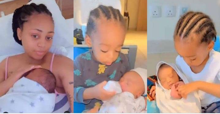 Regina Daniels shows off her adorable princes as Munir Nwoko takes big brother duties 2 Regina Daniels