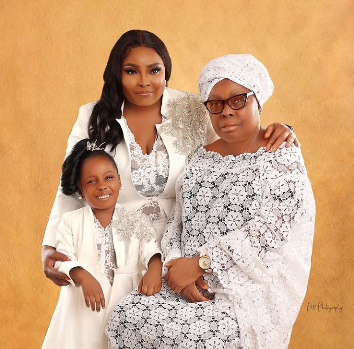 Yoruba Actress Ronke Odunsanya shares stunning three generations photo, flaunts her mother and kid 2 Ronke Odunsanya