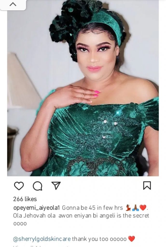Opeyemi Aiyeola gears up for her 45th birthday as she sets to do the unusual 3 Screenshot 20220828 215817