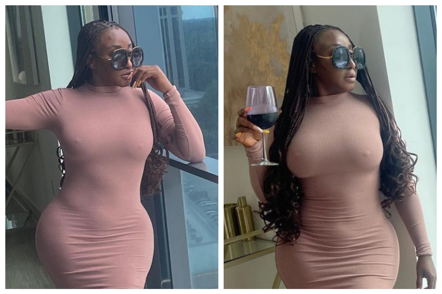 Actress Ini Edo knocked for flashing her nip*les in new photos