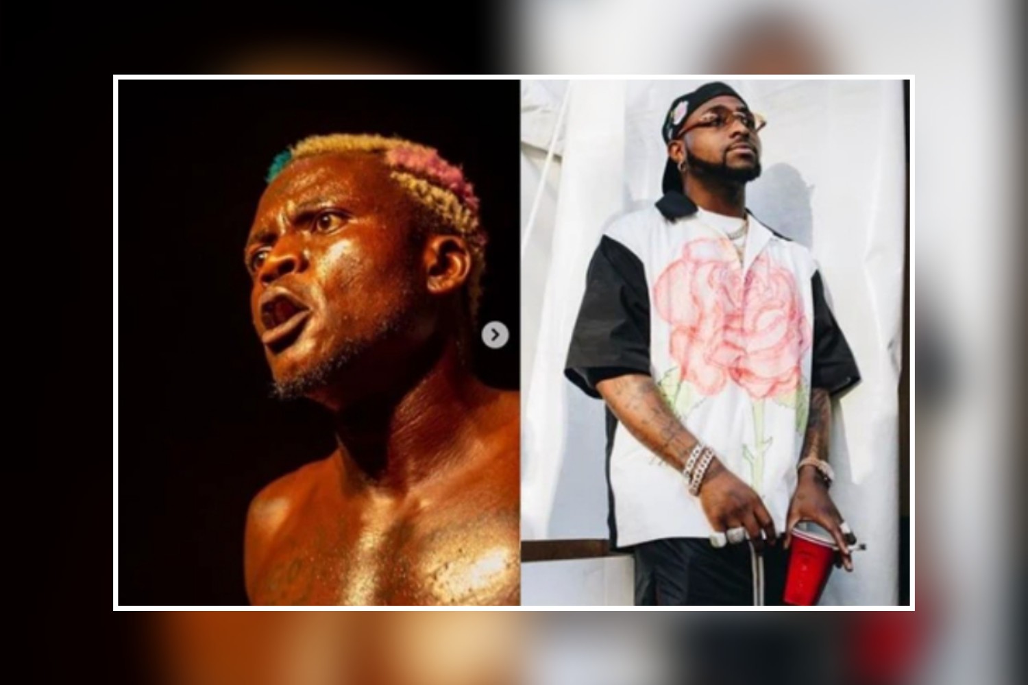Portable reacts as Davido drops a comment on his post after he sampled his new song (Video)