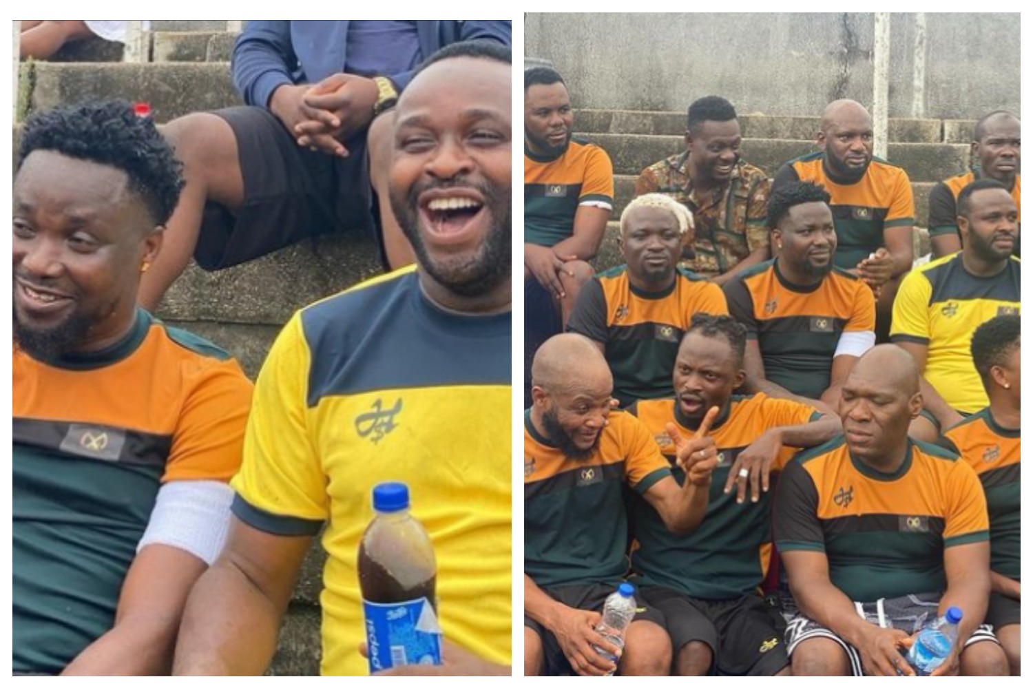 Femi Adebayo Shares Lovely Photos With Top Actors As They Play Friendly Match At The National Stadium
