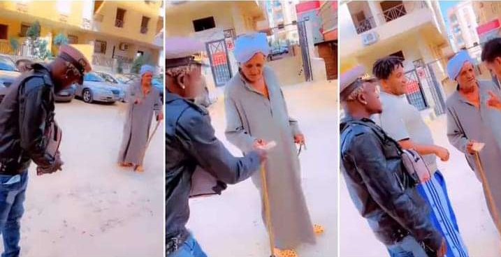 “See As He Hold Am, He No Value Our Money”: Portable Gives Old Beggar N1000 in Egypt, Man Walks Away. 2 Portable