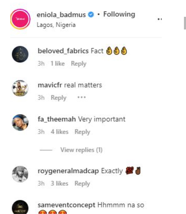“Never Forget how they gave you distance” Reactions as Eniola Badmus shares cryptic message 6 Screenshot 20220928 211545
