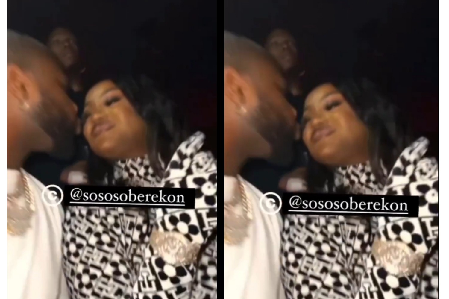 Davido and Chioma pepper haters as they share a kiss at a club in London (Video)