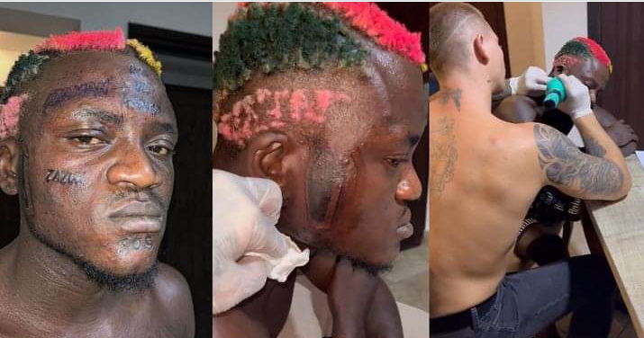 Singer, Portable stirs reactions as he gets coffin tattoo and others on his face (VIDEO) 2 Portable