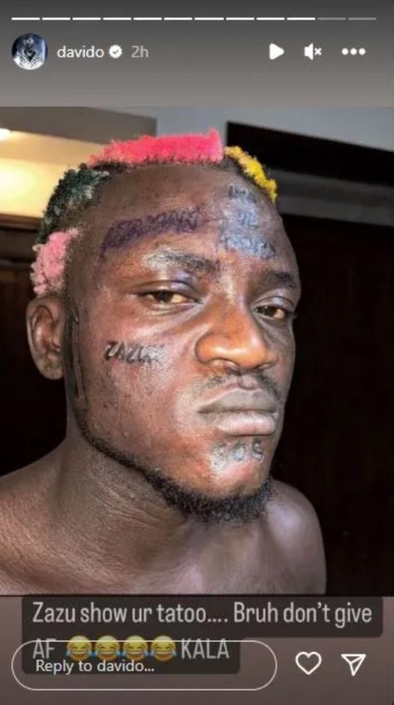“Bruh don’t give…”- Davido reacts to Portable’s new face tattoos 3 Screenshot 20221011 190736