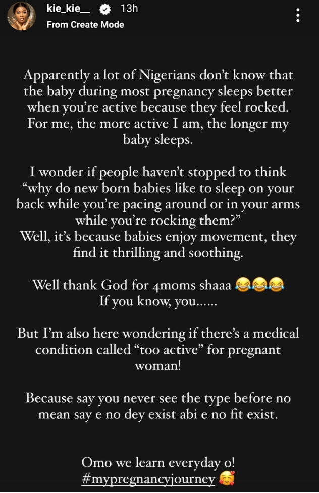 Kie kie schools critics who say she is being overly active during pregnancy 3 Screenshot 20221013 161349