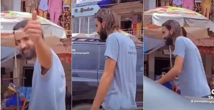 "I Don See Jesus o": Drama as Nigerians Spot 'Jesus' Walking along the Streets of Benin, Approach Him in Video 2 Screenshot 20221017 104733