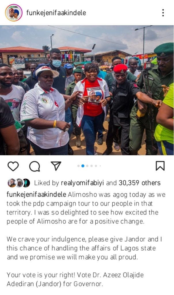 “Incoming” Nkechi Blessing, others hail Funke Akindele as she storms Alimosho 3 Screenshot 20221020 102309