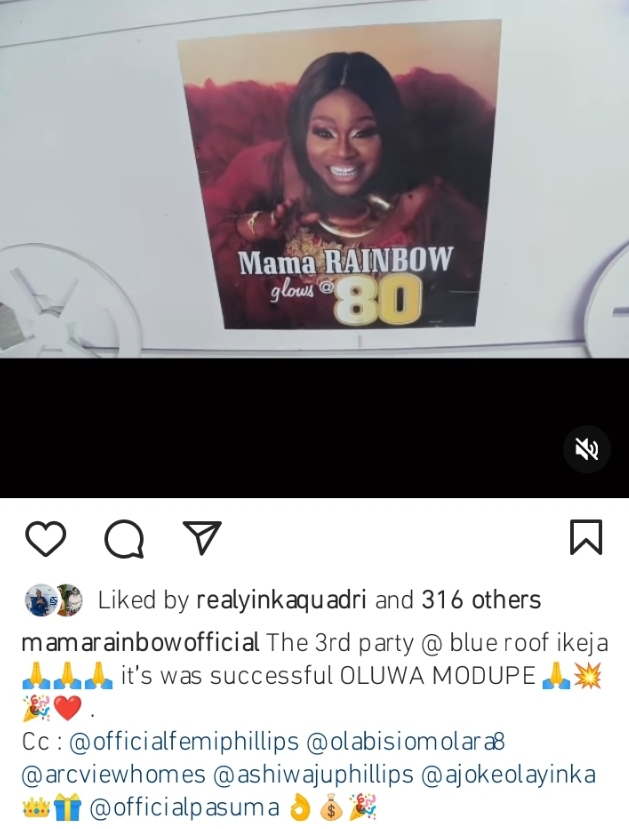 Fausat Balogun, Kemi Korede, others storm Mama Rainbow’s 80years grand finale party (Video) 3 Screenshot 20221024 105758