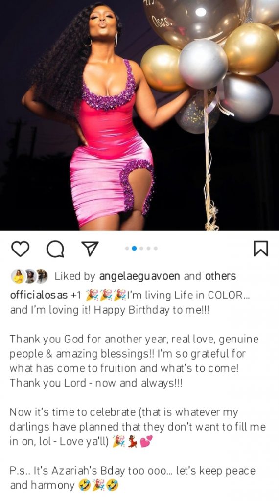 “I am living in colours” Osas Ighodaro declares as she marks birthday 3 Screenshot 20221026 214817
