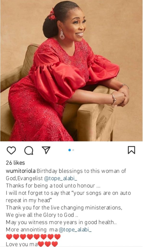 “Thanks for being a tool until honour” Actress Wumi Toriola pours encomium on Tope Alabi 3 Screenshot 20221027 134909
