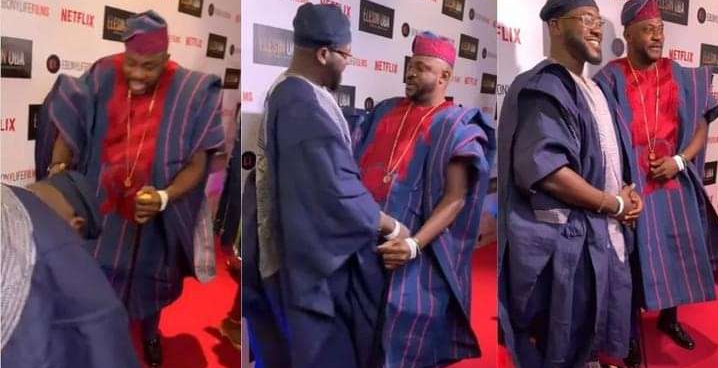 “He has so much respect” – Reactions as actor Deyemi Okanlawon prostrates to greet his colleague Odunlade Adekola at Elesin Oba premiere (Video) 2 Odunlade Adekola