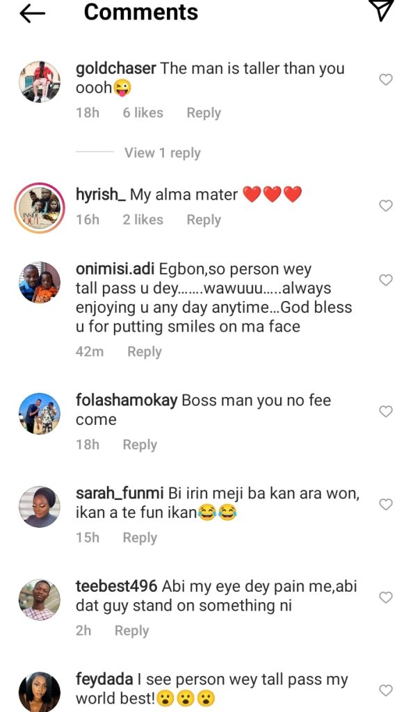 "As Tall As You Are, You Look Short Beside That Very Tall Man" Hilarious Reactions As Odunlade Adekola Shares Video Of Himself With A Very Tall Man (Watch Video) 5 Screenshot 20221217 112535