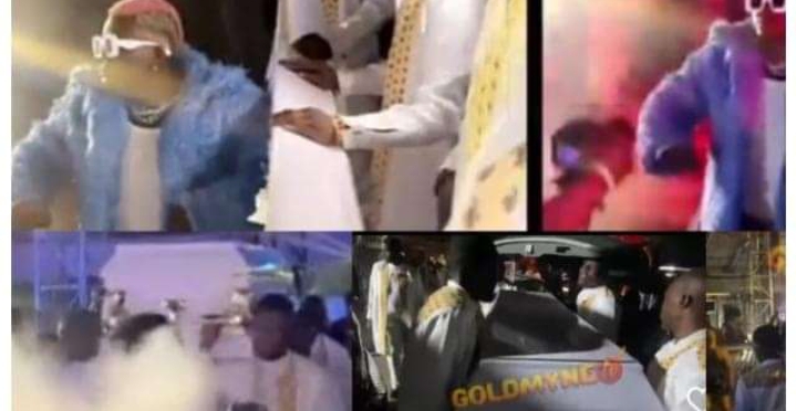 Portable makes dramatic entrance to his concert as he arrives stage in a coffin [Video]