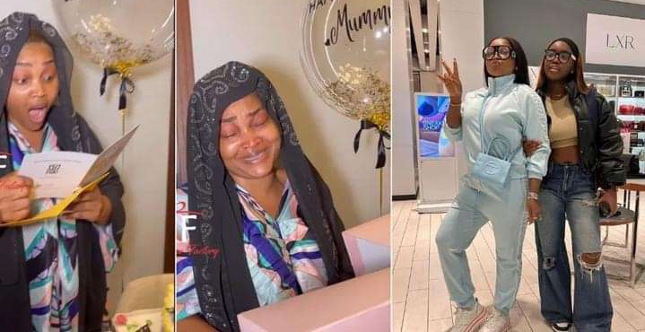 Mercy Aigbe breaks into tears as daughter Michelle throws her surprise birthday (Videos)