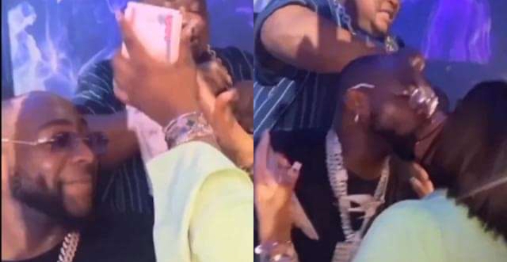 Chioma Makes ‘Money Rain’ On Husband Davido While Partying With Him [Video]